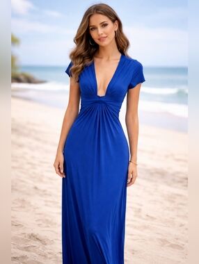 Shasa blue maxi dress size medium NWT New